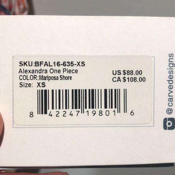 NWT💥LAST ONE - XS | Carve Designs / Alexandra One Piece - Coral & Pink w/ White - Picture 4 of 4